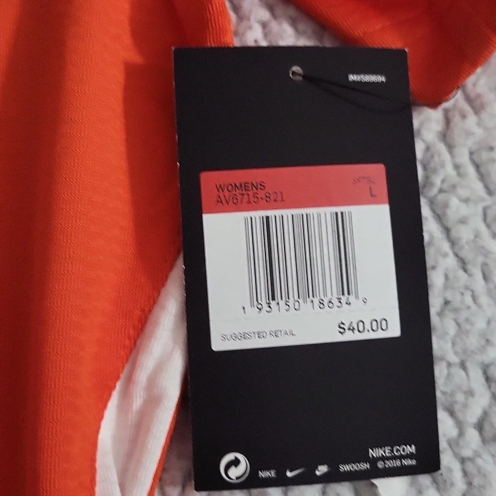 Nike Vibrant Orange and White Womens Sports Tee